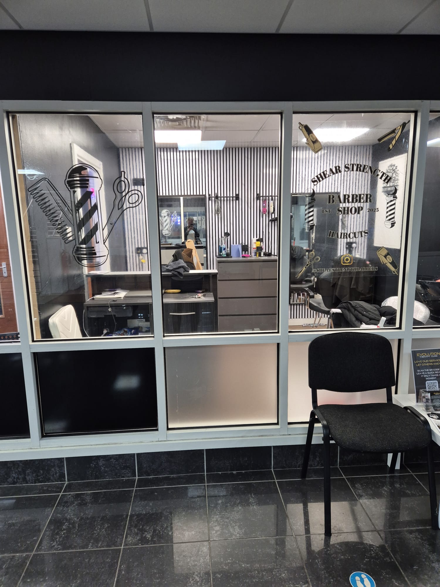 Shear Strength Barbers A1 Size Window Clings