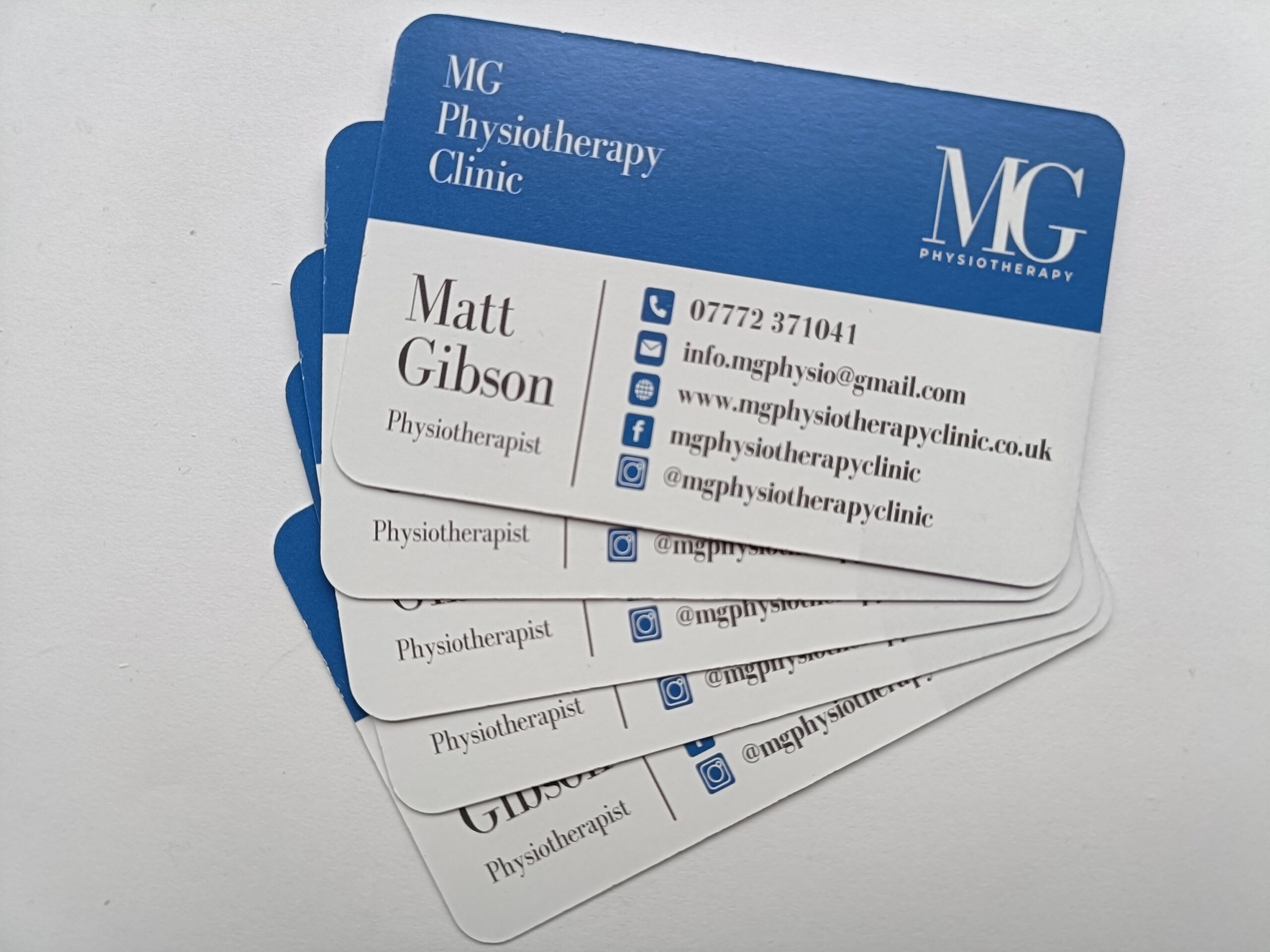 MG Physiotherapy Business Card Front