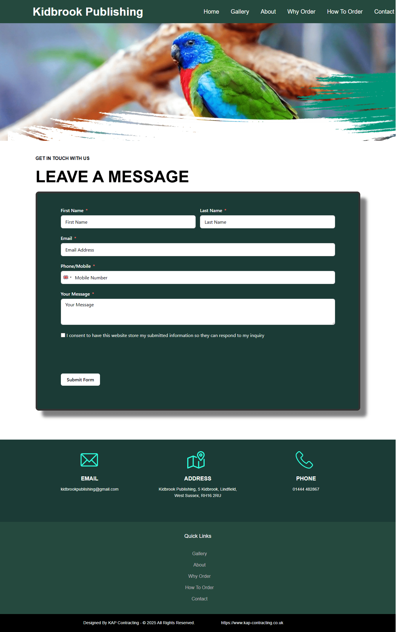 Contact page