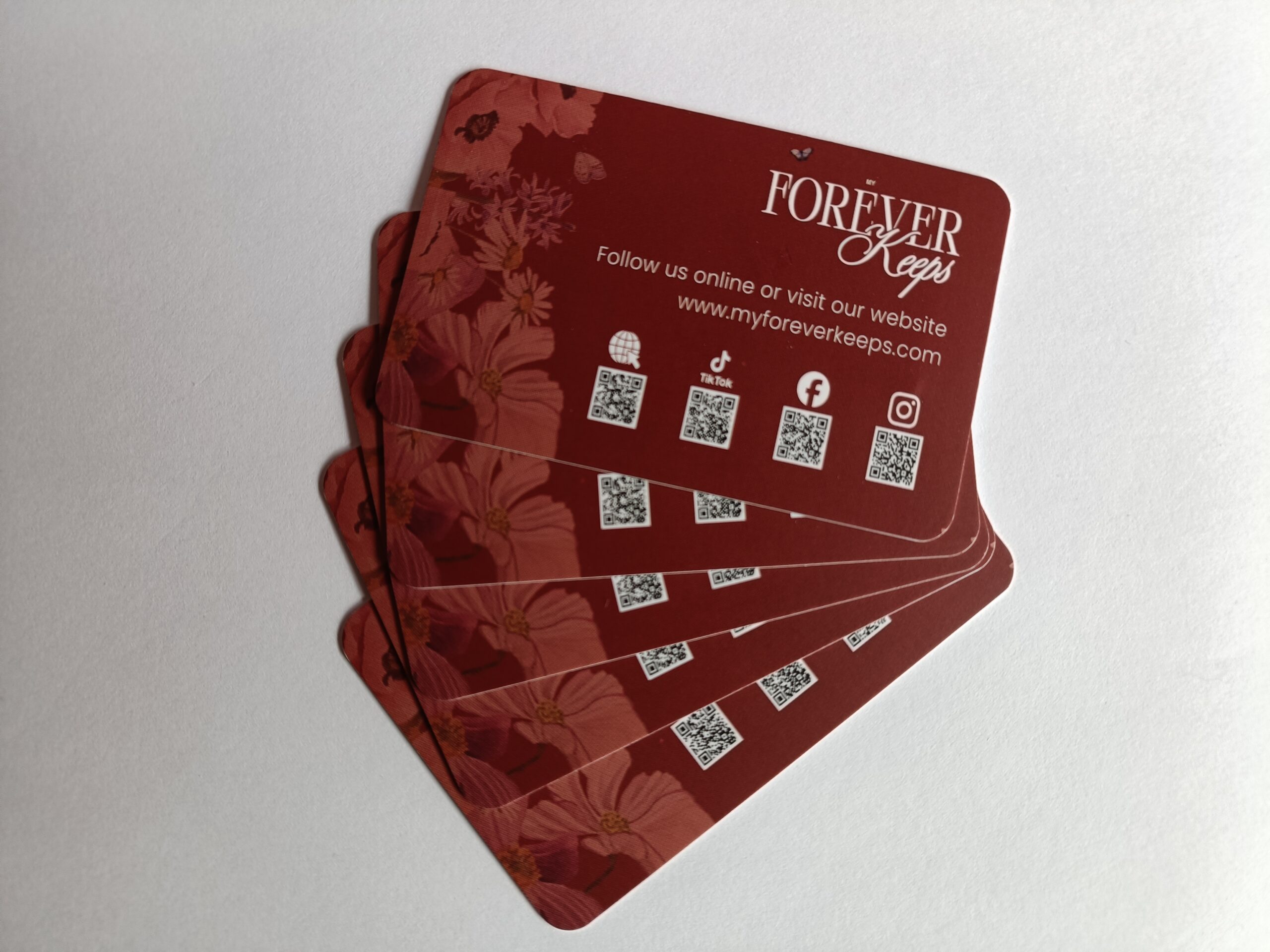My For Keeps business card back